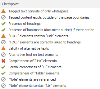 A screenshot with various results from PAC checkpoints